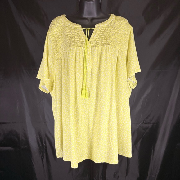 Croft & Barrow yellow floral blouse 3X - Picture 4 of 13